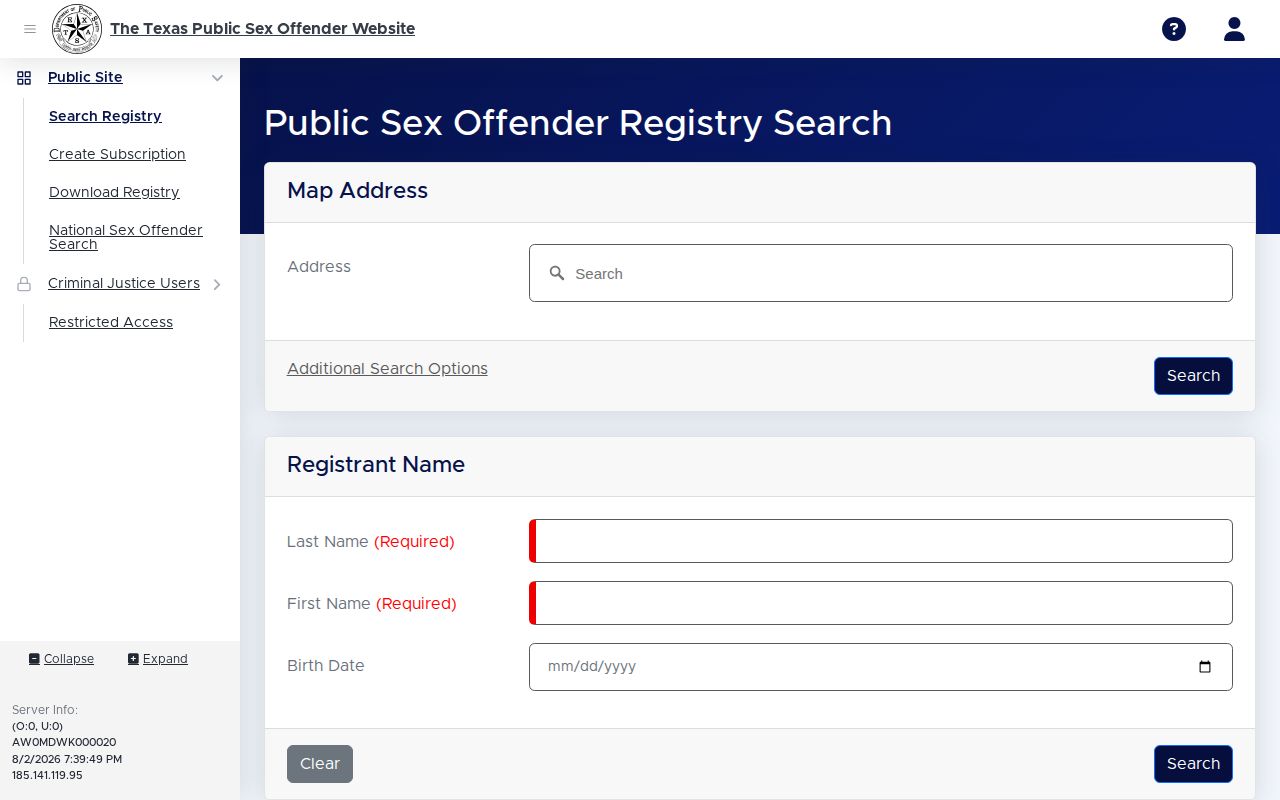 Hill County released inmate mugshot limited DPS registry search